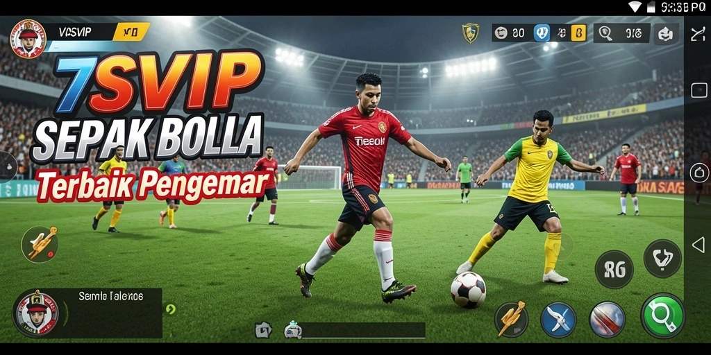 Tampilan gameplay seru dalam 7SVIP di lapangan sepak bola.