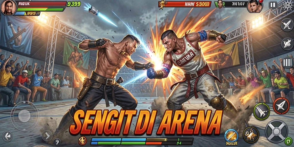 Gameplay seru dalam 9399 dengan berbagai karakter Fighting.
