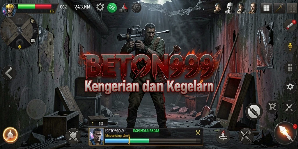 Screenshot gameplay BETON999 menampilkan suasana mencekam yang maksimal.