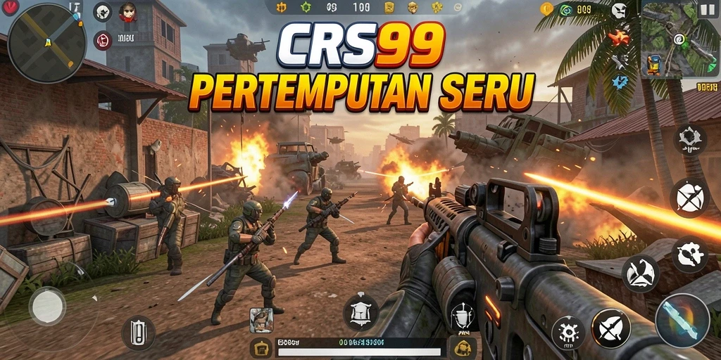 Tangkapan layar menunjukkan aksi tempur intens dalam game TPS.