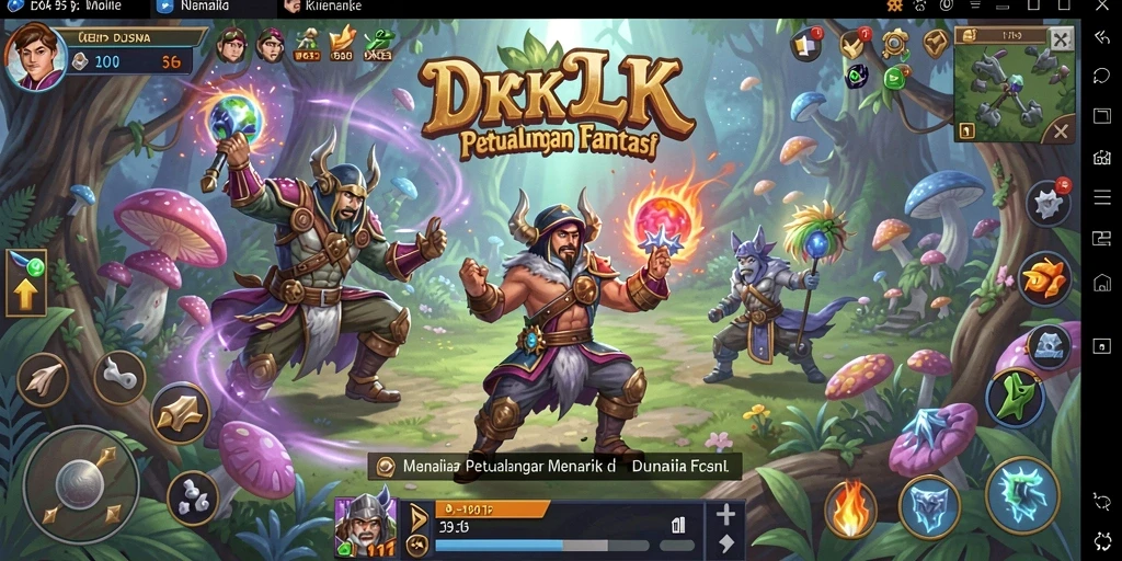 Tampilan gameplay DKK yang menampilkan aksi petualangan yang mendebarkan.