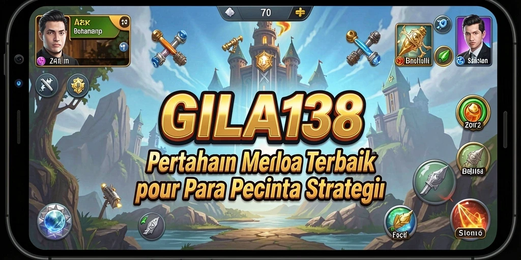 Screenshot utama GILA138 menampilkan momen seru pertahanan menara.