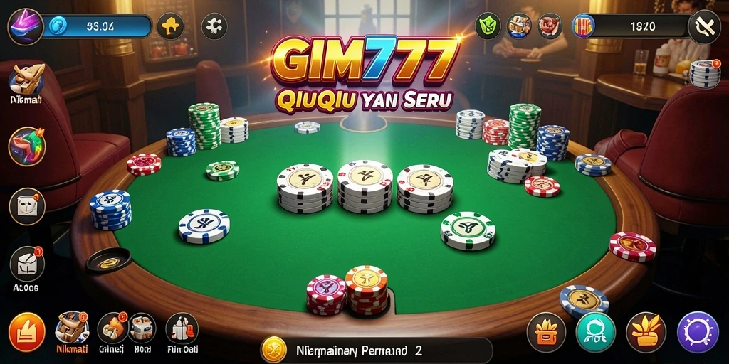 Screenshot GIM777 menampilkan suasana seru permainan QiuQiu.