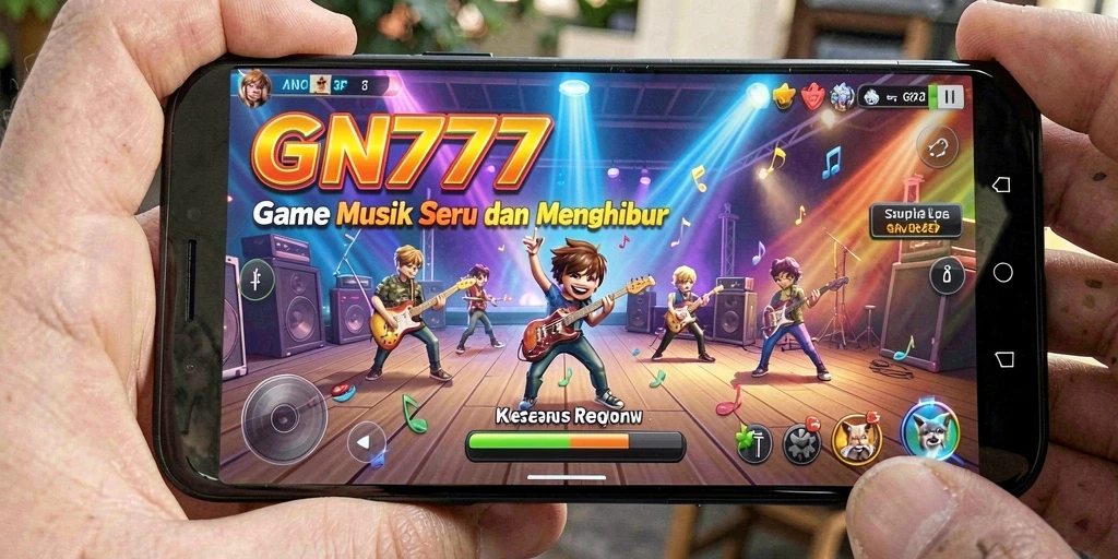 Screenshot gameplay GN777 menampilkan interaksi seru dengan musik.