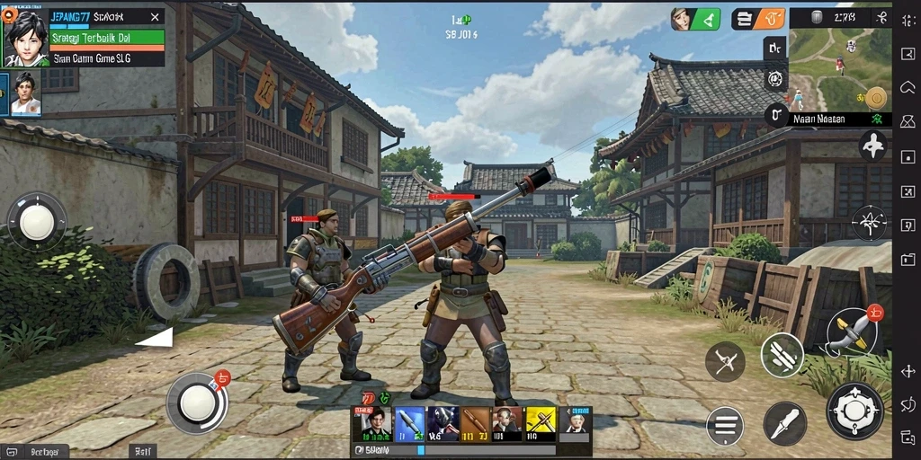 Screenshot gameplay JEPANG77 menampilkan aksi pertempuran yang dramatis.
