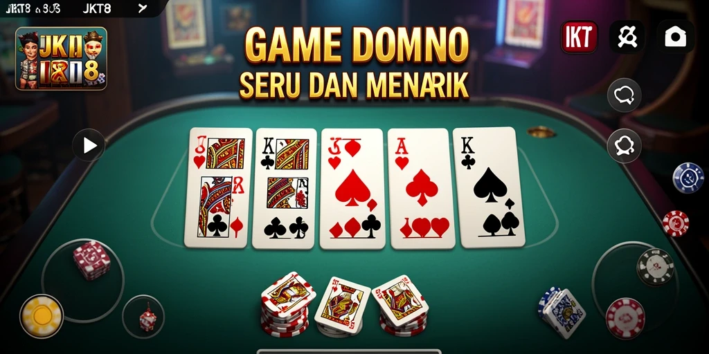 Tampilan gameplay JKT8 dengan aksi seru permainan Domino.