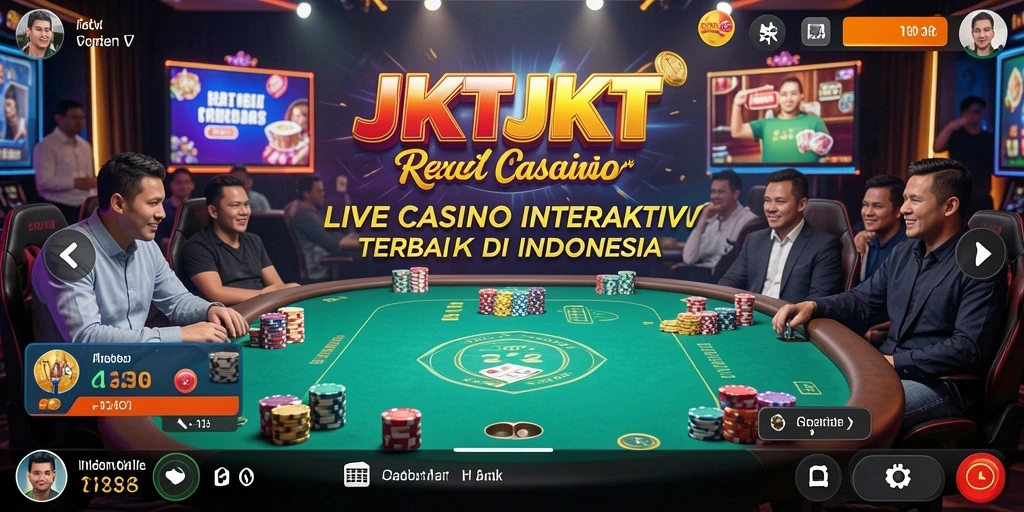 Screenshot JKTJKT menampilkan dealer langsung dan permainan yang mengasyikkan.