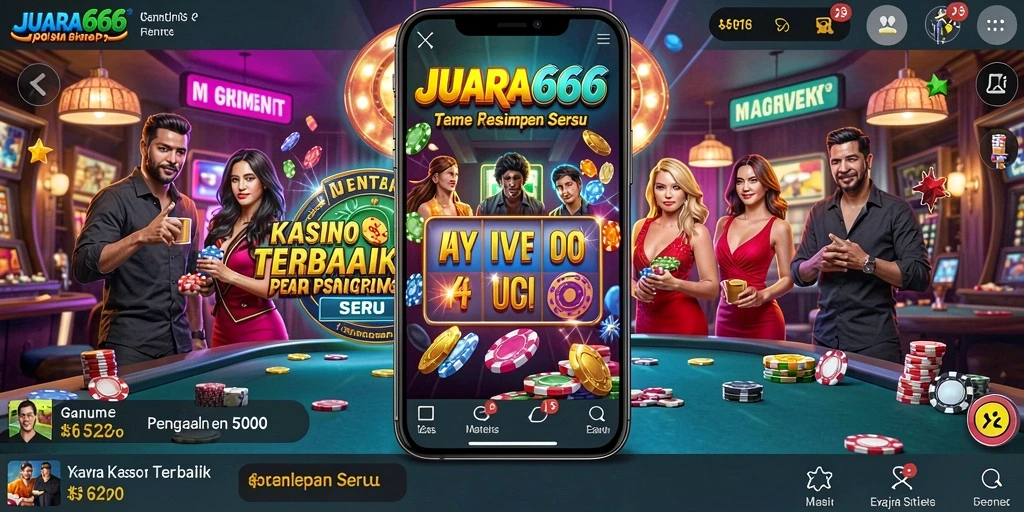Screenshot JUARA666 menunjukkan gameplay Kasino yang mendebarkan dan interaktif.