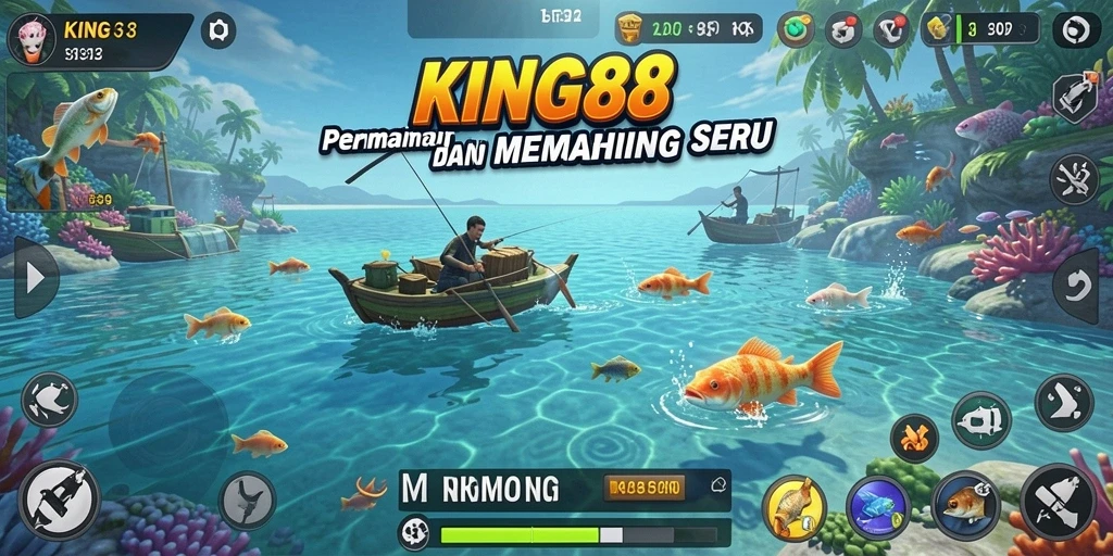 Tampilan gameplay KING88 yang menakjubkan saat memancing ikan.