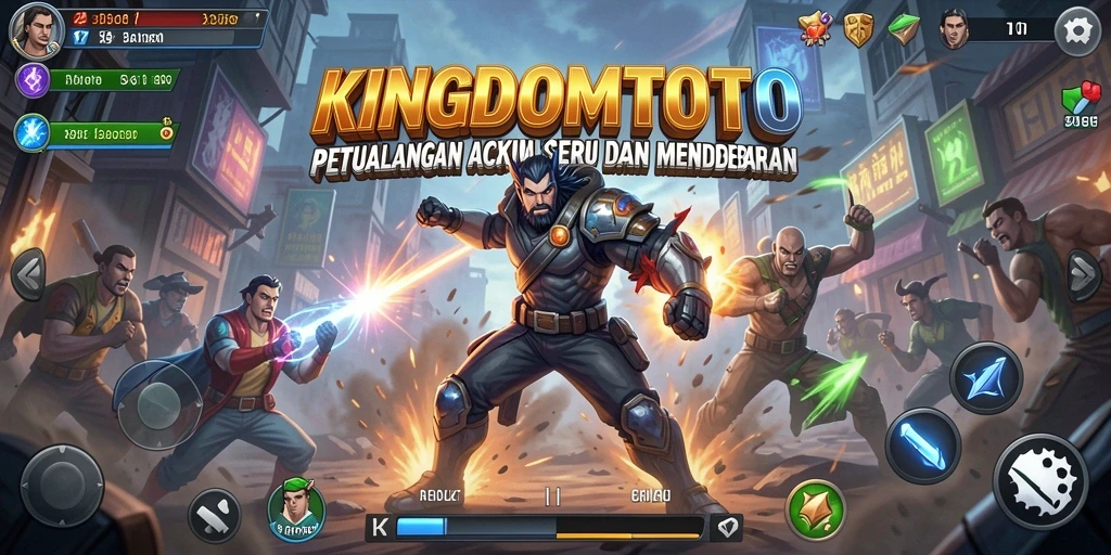 Tangkapan layar KINGDOMTOTO menampilkan pertarungan aksi yang intens dan mendebarkan.