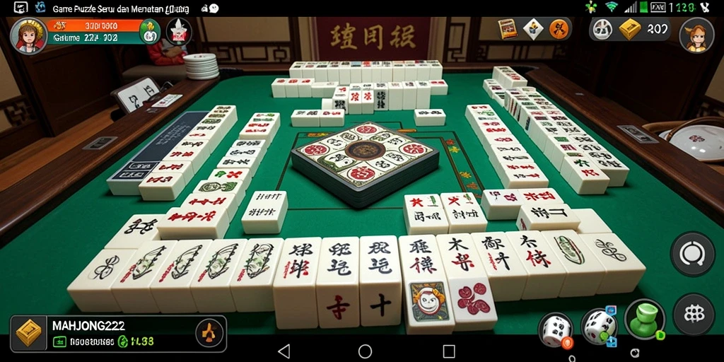Tampilan gameplay MAHJONG222 yang seru dan penuh tantangan.