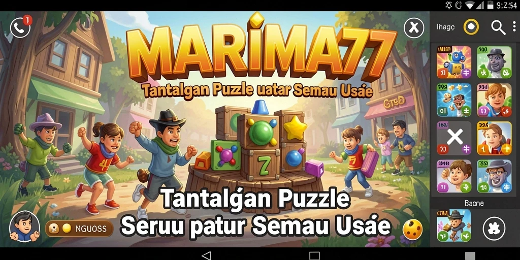 Screenshot utama MARIMA77 menampilkan gameplay Puzzle yang menarik dan penuh tantangan.