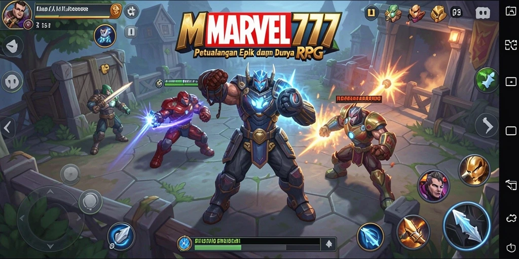 Tampilan gameplay RPG MARVEL77 yang penuh aksi dan strategi.