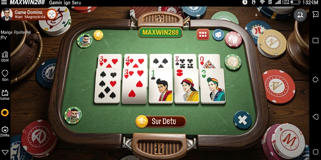 Screenshot gameplay MAXWIN288 yang menunjukkan aksi seru dalam permainan Domino.