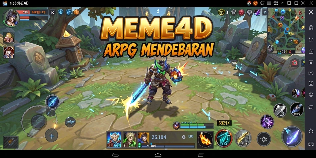 Tampilan gameplay ARPG yang epik dan memukau dari MEME4D.