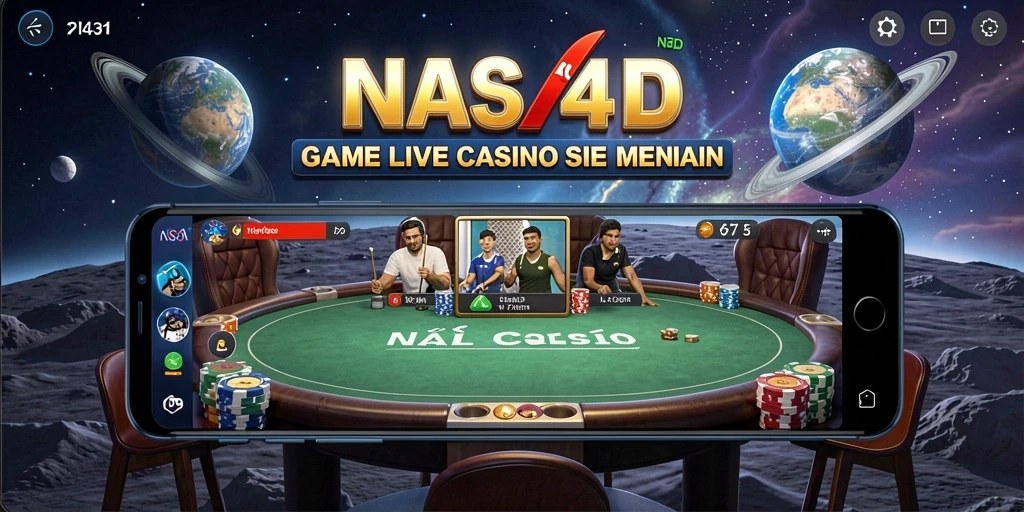 Screenshot gameplay Live Casino NASA4D yang mendebarkan dan interaktif.
