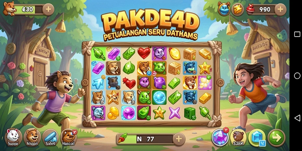 Tampilan gameplay PAKDE4D yang penuh warna dan menarik.