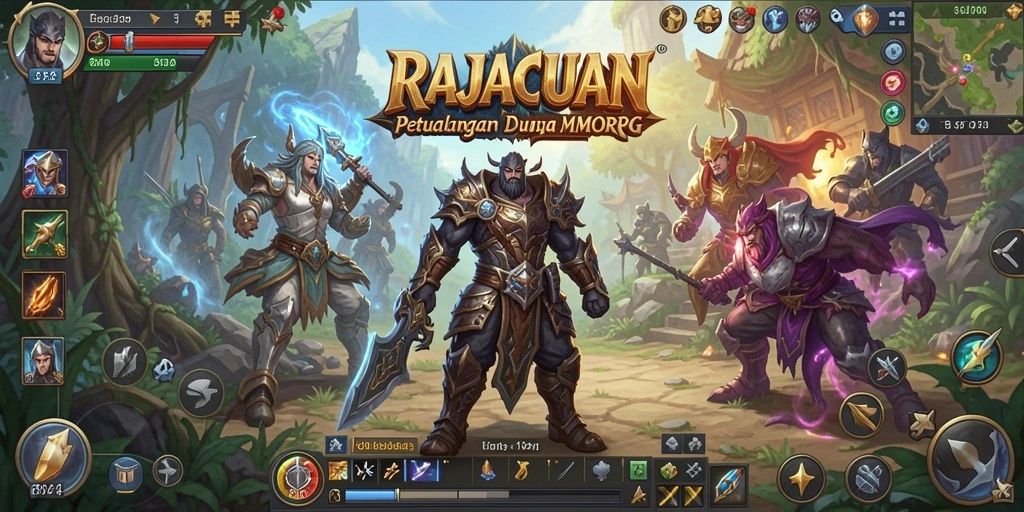 Tampilan gameplay menakjubkan dalam RAJACUAN yang penuh aksi.