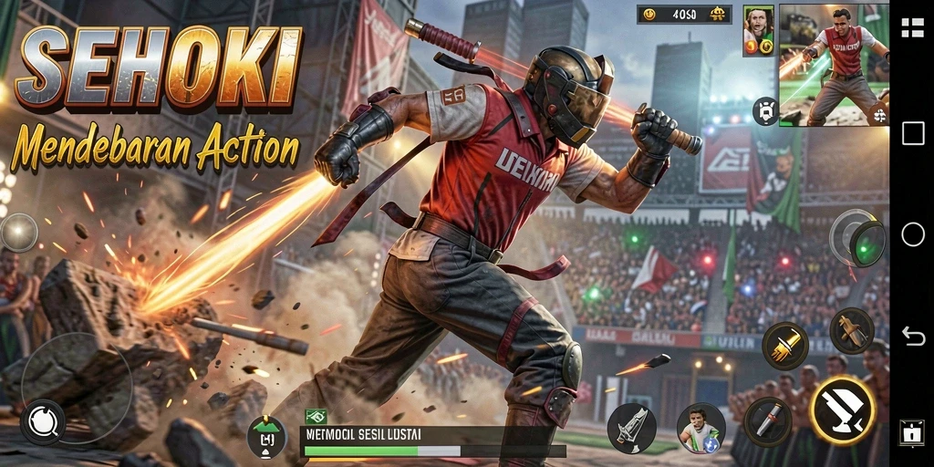 Gameplay SEHOKI yang penuh aksi dan pertarungan mendebarkan.