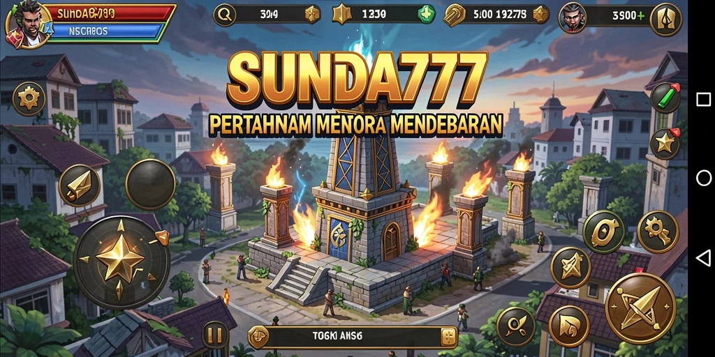 Screenshot gameplay SUNDA777 menampilkan aksi seru Tower Defense.