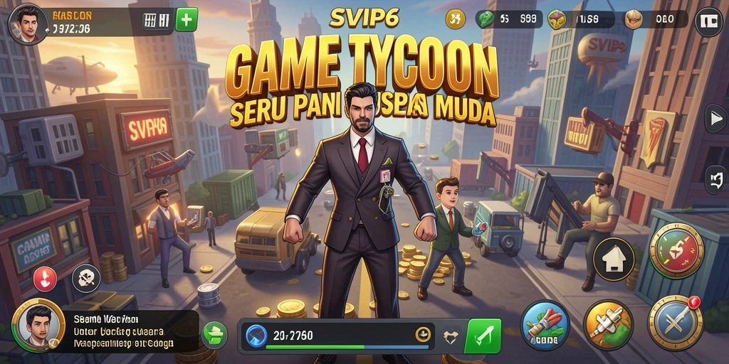Screenshot gameplay SVIP6 menunjukkan keseruan mengelola bisnis Tycoon.