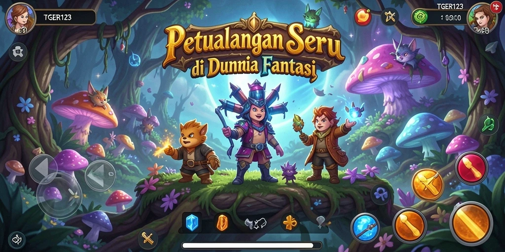 Tampilan gameplay seru dari TGER123 di dunia petualangan.