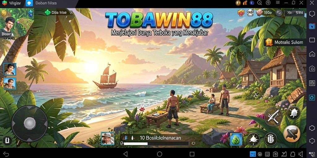 Screenshot gameplay TOBAWIN88 yang menampilkan keindahan dunia terbuka.