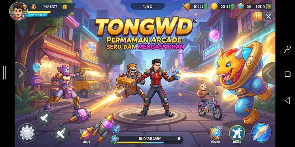 Tampilan gameplay seru dari TONGWD yang penuh warna dan tantangan.