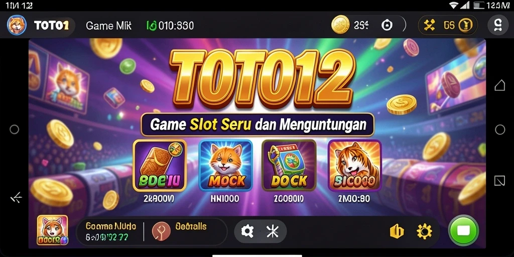 Tampilan gameplay Slot TOTO12 yang menarik dan penuh warna.