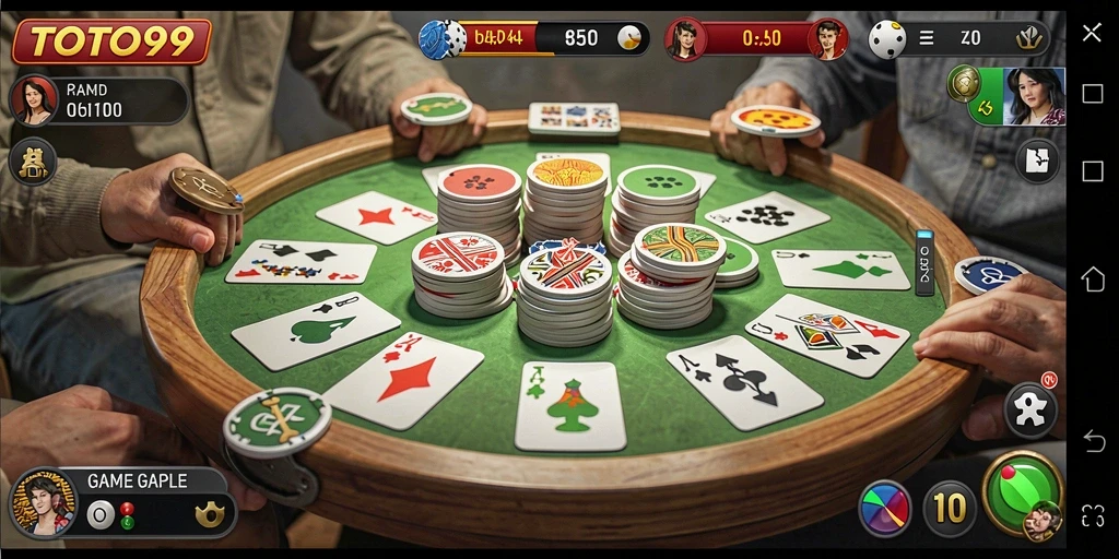 Tampilan gameplay Gaple di TOTO99 yang seru dan interaktif.