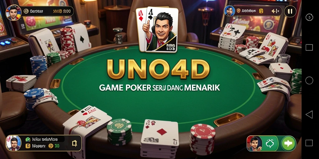 Tampilan permainan Poker yang mendebarkan di UNO4D.