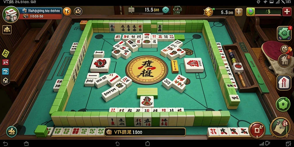 Gameplay VT38 yang seru dalam permainan Mahjong.